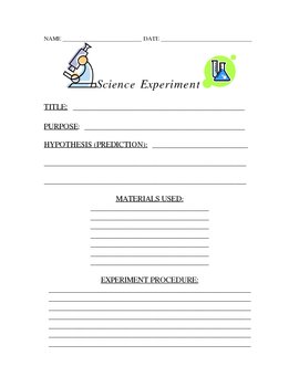 Preview of SCIENCE EXPERIMENT TEMPLATE