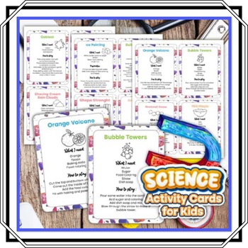 Preview of SCIENCE EXPERIMENTS: 24 Engaging Science Activity Cards for Little Explorers