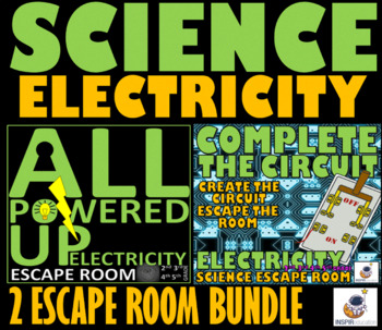 Preview of SCIENCE - Electricity, Electrical Circuits, Escape Room Bundle, Challenges, Key