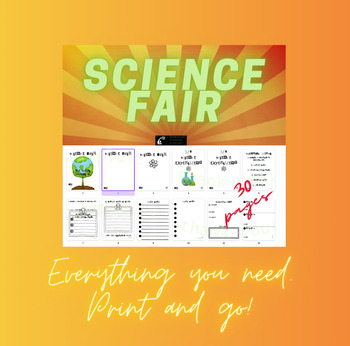 Preview of SCIENCE FAIR, SCIENCE EXPERIMENT TEMPLATE & SIMPLE RESEARCH INVESTIGATION BUNDLE