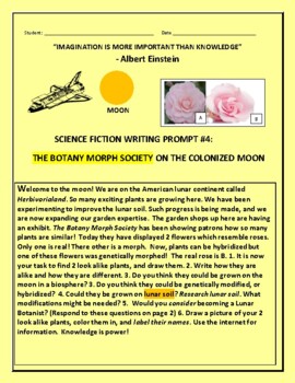 Preview of SCIENCE FICTION WRITING PROMPT #4: THE LUNAR BOTANY MORPH SOCIETY