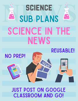 Preview of SCIENCE IN THE NEWS Post-and-Go (No prep!) SELF-GUIDED Sub Plans - Digital