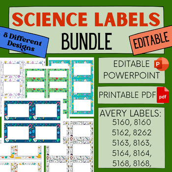 Preview of SCIENCE LABELS BUNDLE School Classroom Tags Avery 5160, 5162, 5163, 5164, 5168