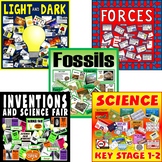 SCIENCE - LIGHT AND DARK, FORCES, FOSSILS, INVENTIONS AD S