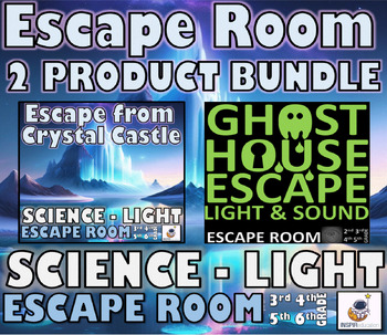 Preview of SCIENCE: LIGHT Escape Room - 2 product bundle, 17 Challenges, Key, Print and Go