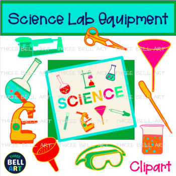 SCIENCE Lab Clipart in Fun Colors by Three Bell Art | TPT