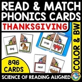 SCIENCE OF READING CENTERS PHONICS THANKSGIVING TASK CARDS