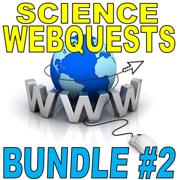 Preview of SCIENCE WEBQUEST BUNDLE #2 (16+ worksheets) - Internet / Distance Learn / SUB