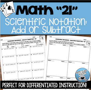 Preview of SCIENTIFIC NOTATION ADDITION AND SUBTRACTION "21"