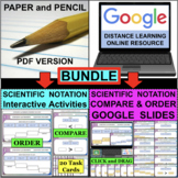 SCIENTIFIC NOTATION Compare and Order BUNDLE PDF Google Slides