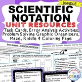 SCIENTIFIC NOTATION Bundle - Error Analysis, Task Cards, W