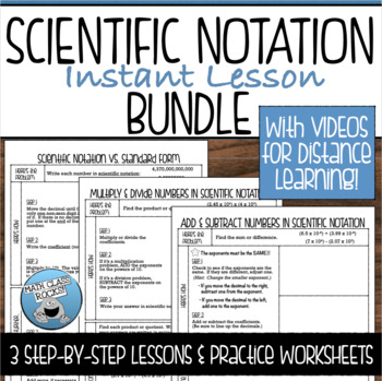 Preview of SCIENTIFIC NOTATION GUIDED NOTES AND PRACTICE BUNDLE