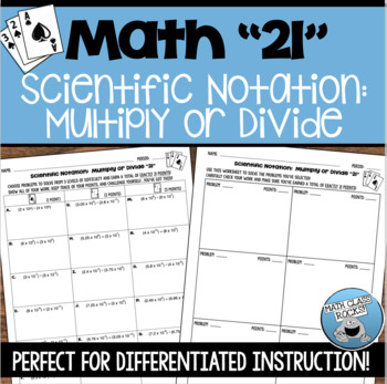 Preview of SCIENTIFIC NOTATION MULTIPLICATION AND DIVISION "21"