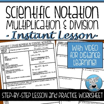 Preview of SCIENTIFIC NOTATION MULTIPLY AND DIVIDE GUIDED NOTES AND PRACTICE