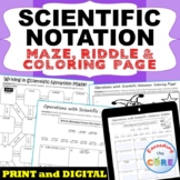 SCIENTIFIC NOTATION Maze, Riddle, & Color by Number | Prin