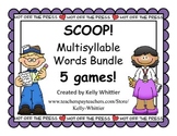 SCOOP! Multisyllable Word Card Games - 5 in this money sav