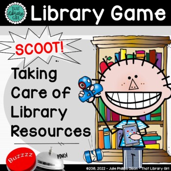 Preview of SCOOT Cards | Library Lesson on Book Care and Taking Care of Library Resources