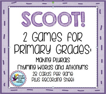 Preview of SCOOT!  Plurals, Rhymes, Antonyms