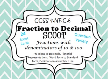 Preview of Fraction and Decimals Scoot