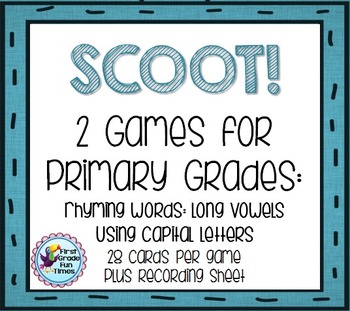 Preview of SCOOT!  Using Capital Letters and Rhyming with Long Vowels - 2 Games