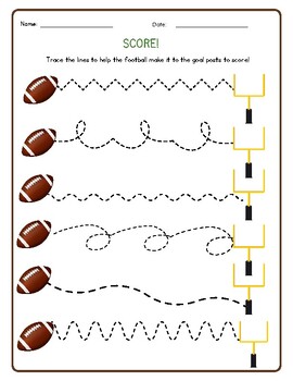 Preview of SCORE: Super Bowl Tracing Activity