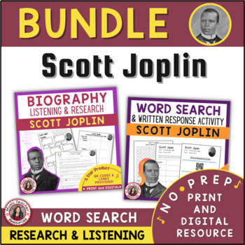 Preview of Black History Month Music Lesson Activities and Worksheets - SCOTT JOPLIN