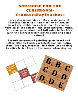 Download SCRABBLE for the classroom! FULL VERSION by MZ Learning | TpT