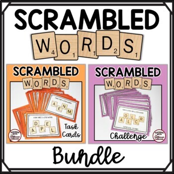 SCRAMBLED WORDS TASK CARDS BUNDLE Word Work for Upper Elementary Students