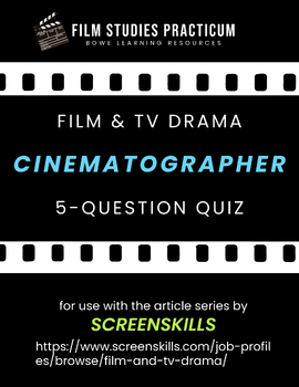 Preview of SCREENSKILLS Film Production Roles // CINEMATOGRAPHER/DoP 5-Question Quiz