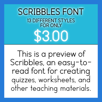 Preview of Introducing SCRIBBLES Font - a collection of 13 unique styles in one!