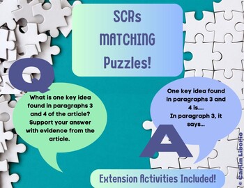 Preview of SCRs - Matching Puzzles Q & A - Restate & Answer - NEW STAAR Redesign 2.0