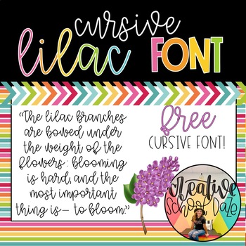 Preview of SD- Lilac cursive font by Our Elementary Daze