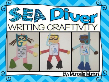 Preview of SEA LIFE-SCUBA DIVER ART- CRAFT TEMPLATE- A WRITING-DRAWING CRAFTIVITY