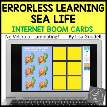 Preview of SEA LIFE Errorless Learning Digital File Folders 6 Box Drag and Drop BOOM CARDS