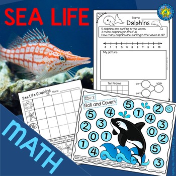 Preview of SEA LIFE Math | Addition and Subtraction | Roll & Cover | Graphing | Sequencing