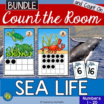 Preview of SEA LIFE Math Center | Count the Room and Count On Numbers 1-20 BUNDLE