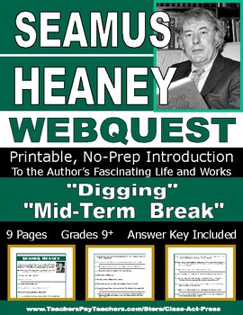Preview of SEAMUS HEANEY Webquest | Worksheets | Printables