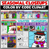 SEASONAL Color by Number or Code Clip Art BUNDLE