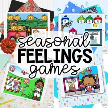 Preview of Feelings & Emotions Seasonal Games BUNDLE In-Person & Digital Learning