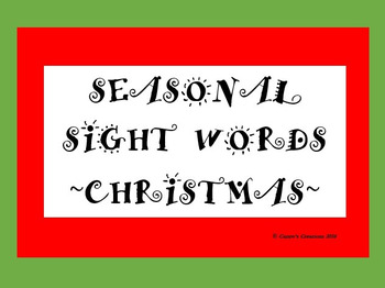 Preview of SEASONAL SIGHT WORDS - CHRISTMAS