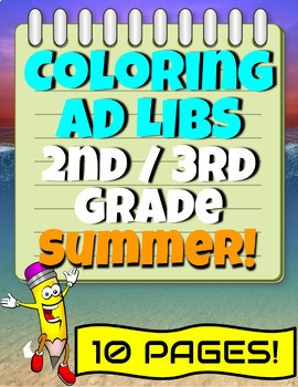 Preview of SEASONS BUNDLE 2nd and 3rd Grade Coloring Ad Libs Worksheets for Writing