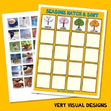 SEASONS MATCH & SORT with PICTURE CARDS weather autism spe