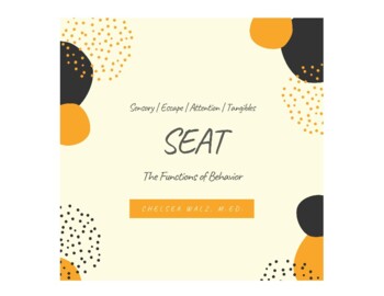 Preview of SEAT: The Functions of Behavior {Professional Development Graphic Organizer}