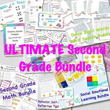 Preview of The ULTIMATE Second Grade GROWING BUNDLE (MATH/READING/WRITING/WORD STUDY/SEL)