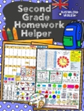 SECOND GRADE HOMEWORK HELPER with editable WORD LIST- Aust