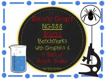 Preview of SECOND GRADE SCIENCE GOALS WITH GRAPHICS and 2 SETS of RUBRICS