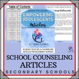 SECONDARY SCHOOL COUNSELING ARTICLES with 52 Ready-to-Use 