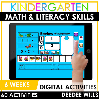 Preview of SEESAW 6 Week Math & Literacy Tasks for Distance Learning | Letters & Numbers
