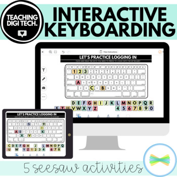 Preview of SEESAW App Activity - Interactive Keyboard Typing Practice Exercises for Kids