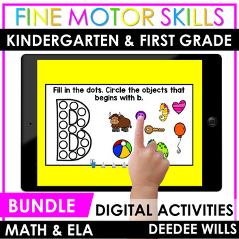Preview of SEESAW Math and Literacy Fine Motor Skills for Distance Learning | BUNDLE